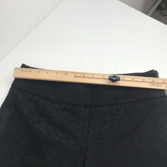 Elle Pants Womens 8 Black Lace Ankle Flat Front Slim Skinny Leg Side Zip Retro - Picture 8 of 11